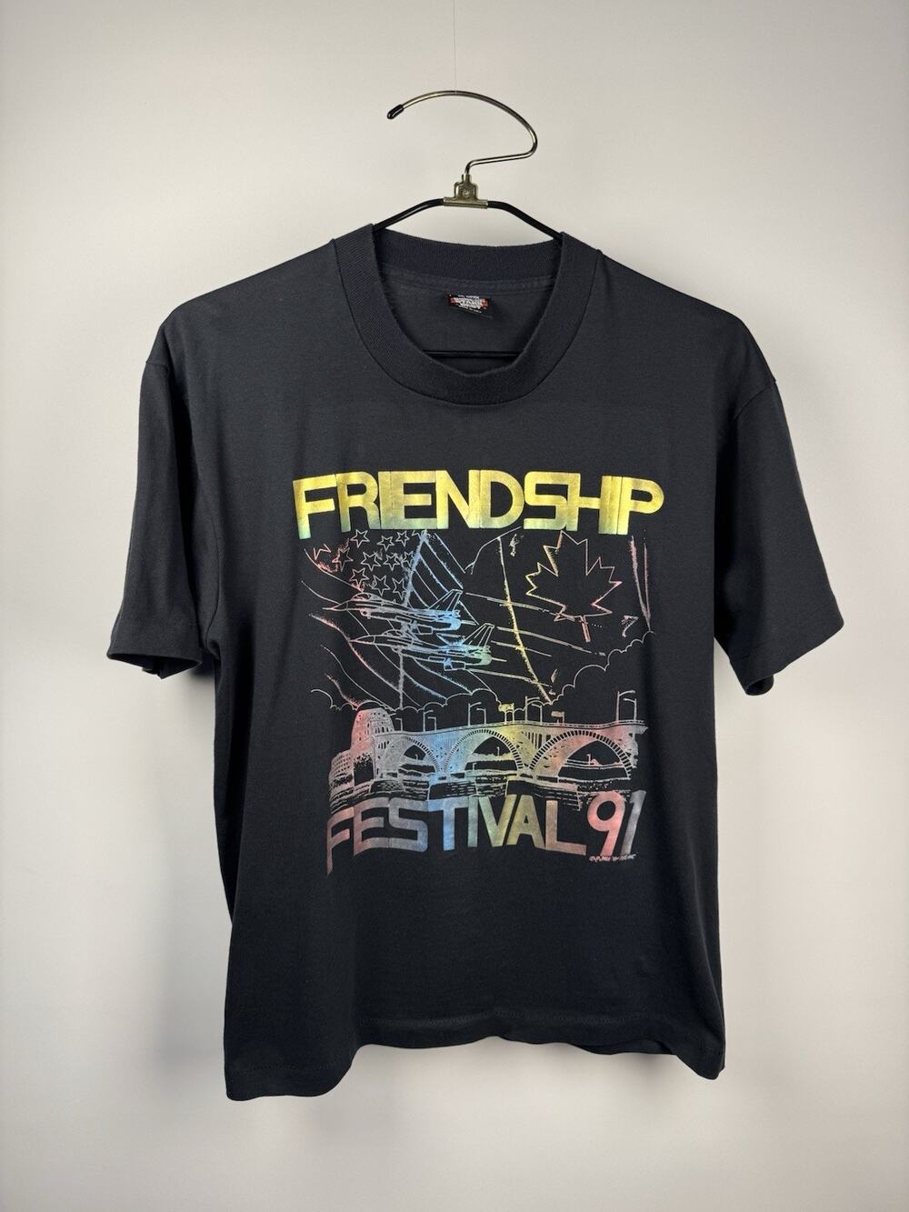 Vintage 1991 Friendship Festival USA & Canada Celebration T-Shirt Rare L 22x27